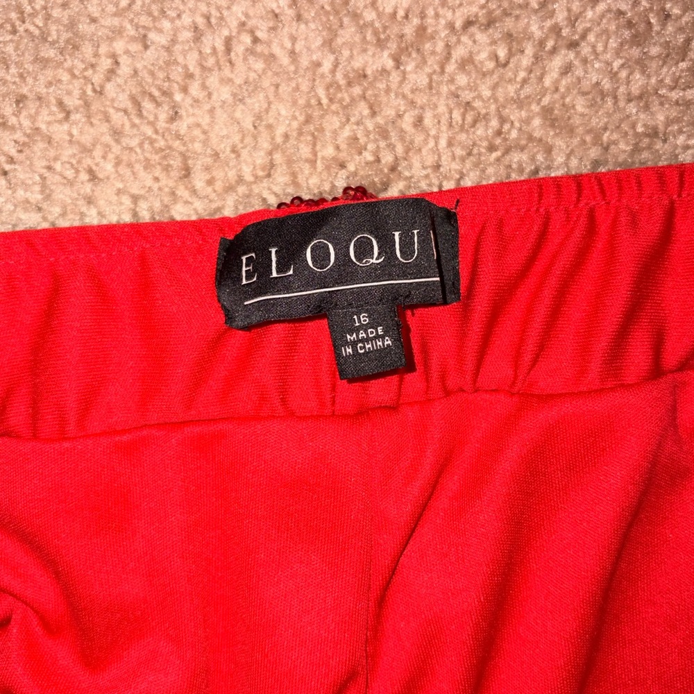 Eloquii Shimmering Red Sequin Pants - Picture 2 of 5